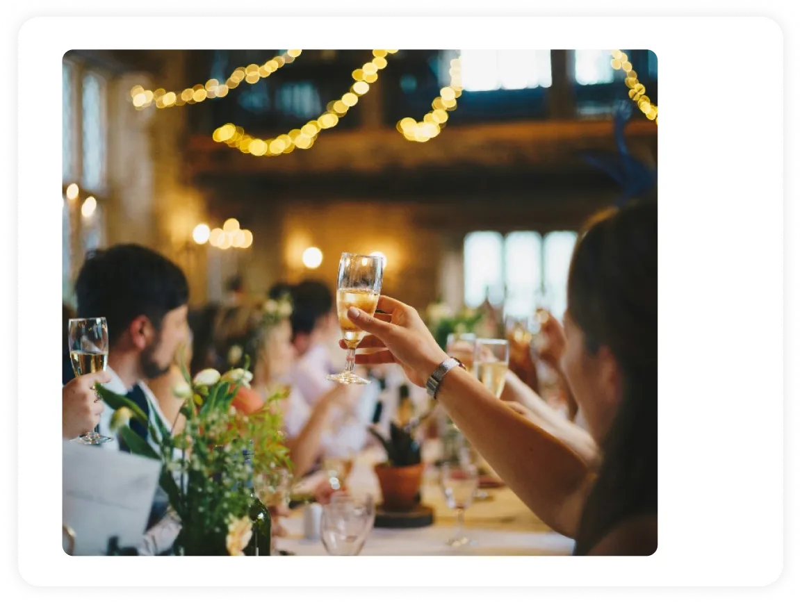 Wedding table celebrating