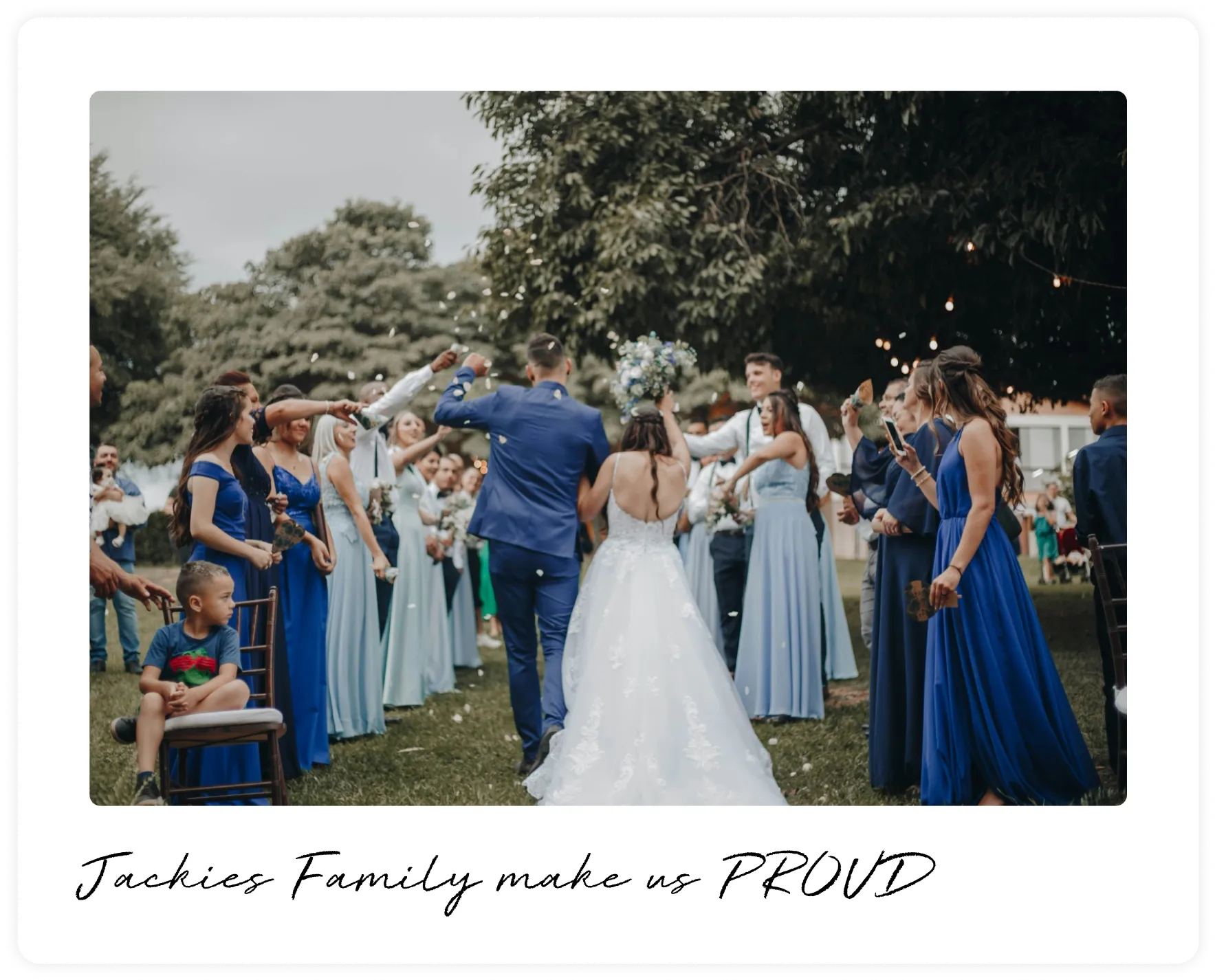 Bride and groom are celebrating