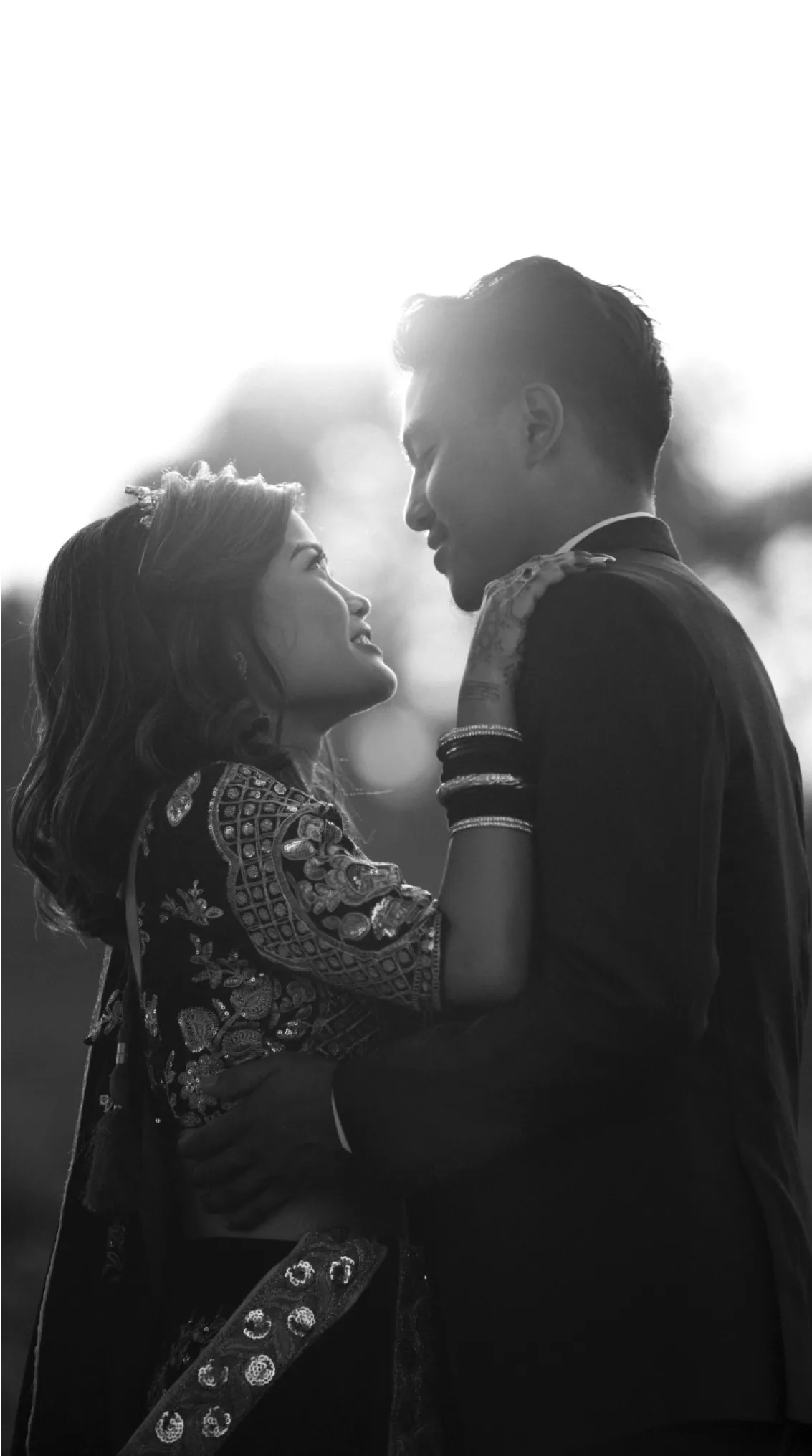 wedding photo in black filter