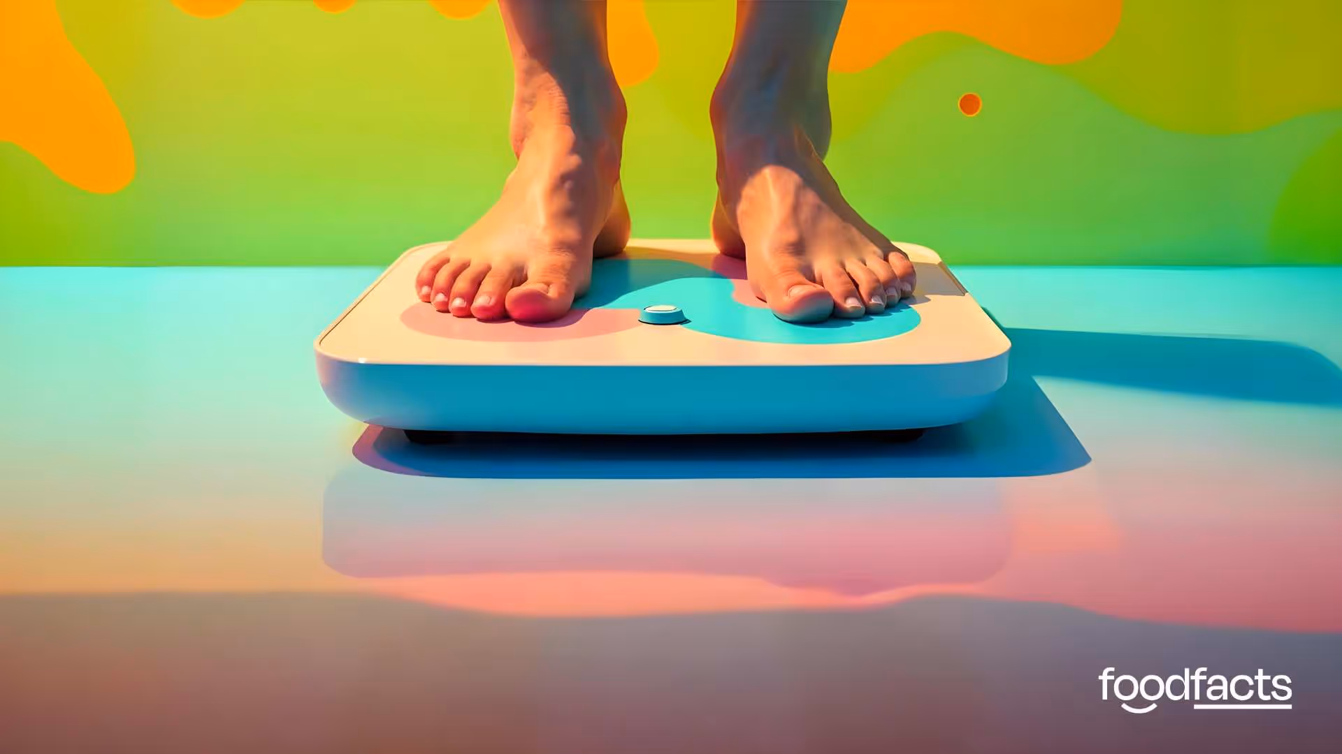 A person stands on a colorful digital scale, reflecting the idea of weight tracking. This visual relates to the article "Eddie Abbew Claims Calorie Deficit Concern Fat Loss," which explores the importance of understanding calorie deficits for successful fat loss. The image aligns with the discussion on how people often track their weight to assess progress in weight management or fat loss plans.