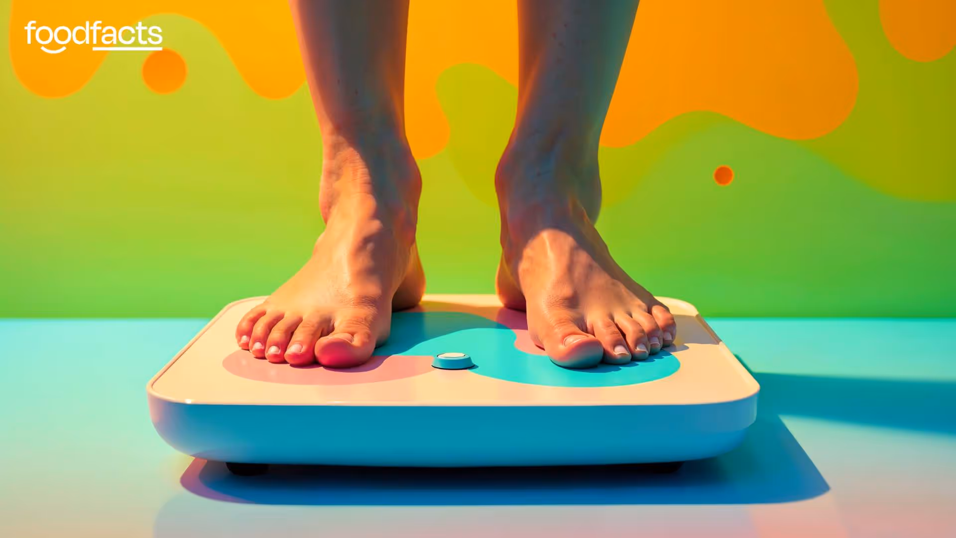 A person stands on a colorful digital scale, reflecting the idea of weight tracking. This visual relates to the article "Eddie Abbew Claims Calorie Deficit Concern Fat Loss," which explores the importance of understanding calorie deficits for successful fat loss. The image aligns with the discussion on how people often track their weight to assess progress in weight management or fat loss plans.