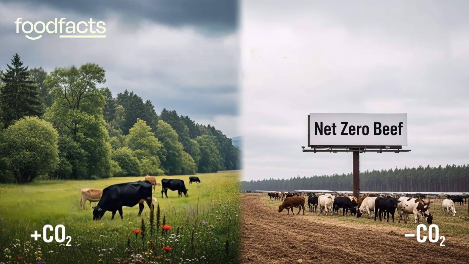 A herd of beef cattle stand in a group on a British farm
