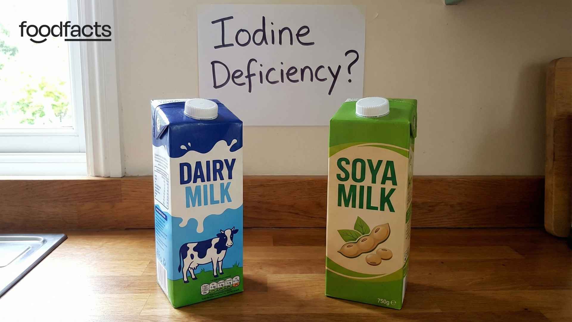 A person places drops of iodine into a glass of milk