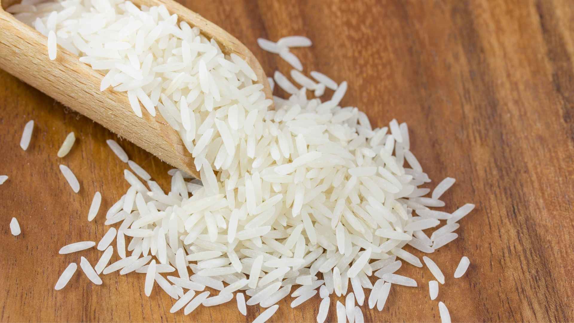 A scoop of white rice