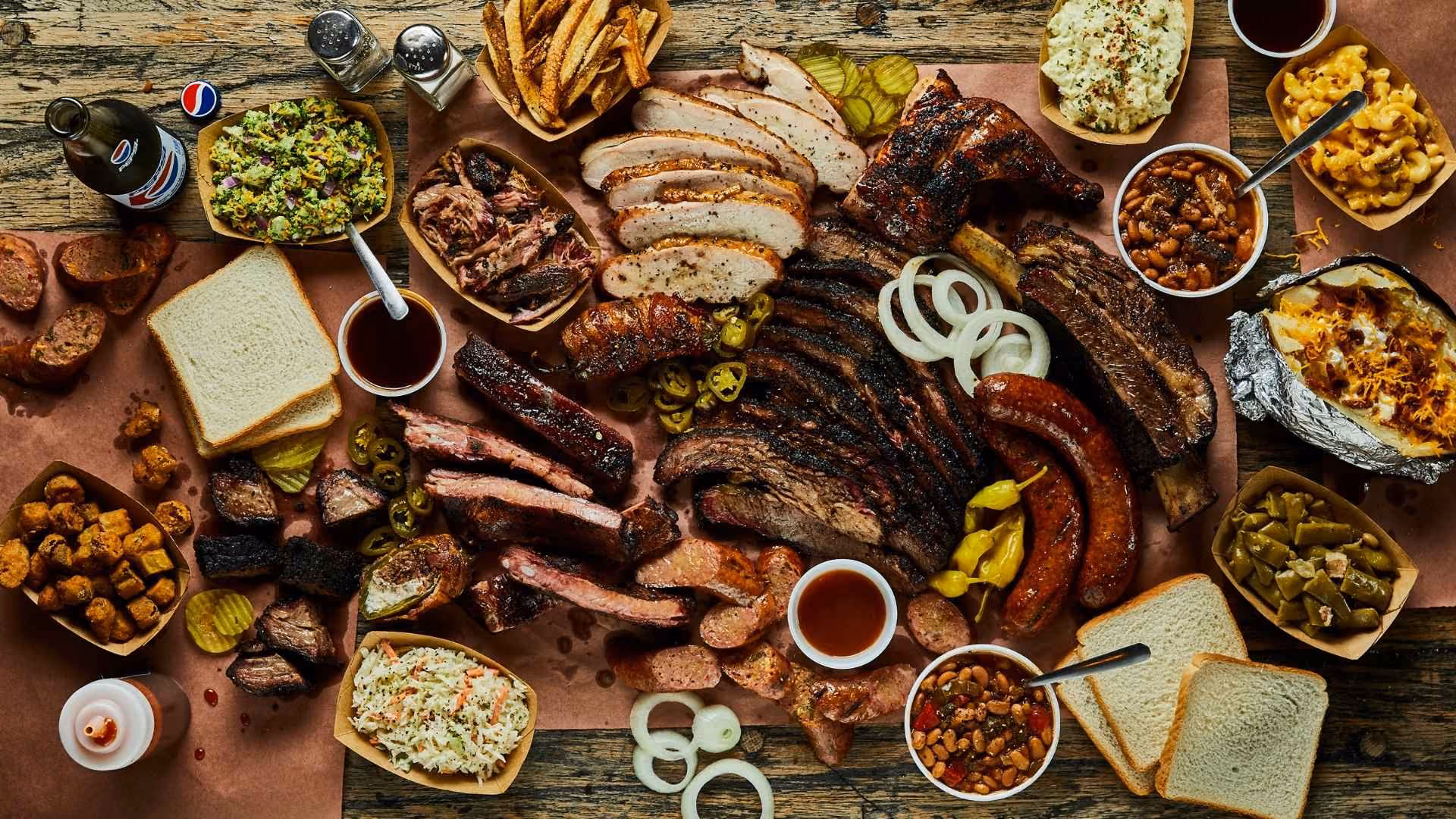 A platter of meats and other foods