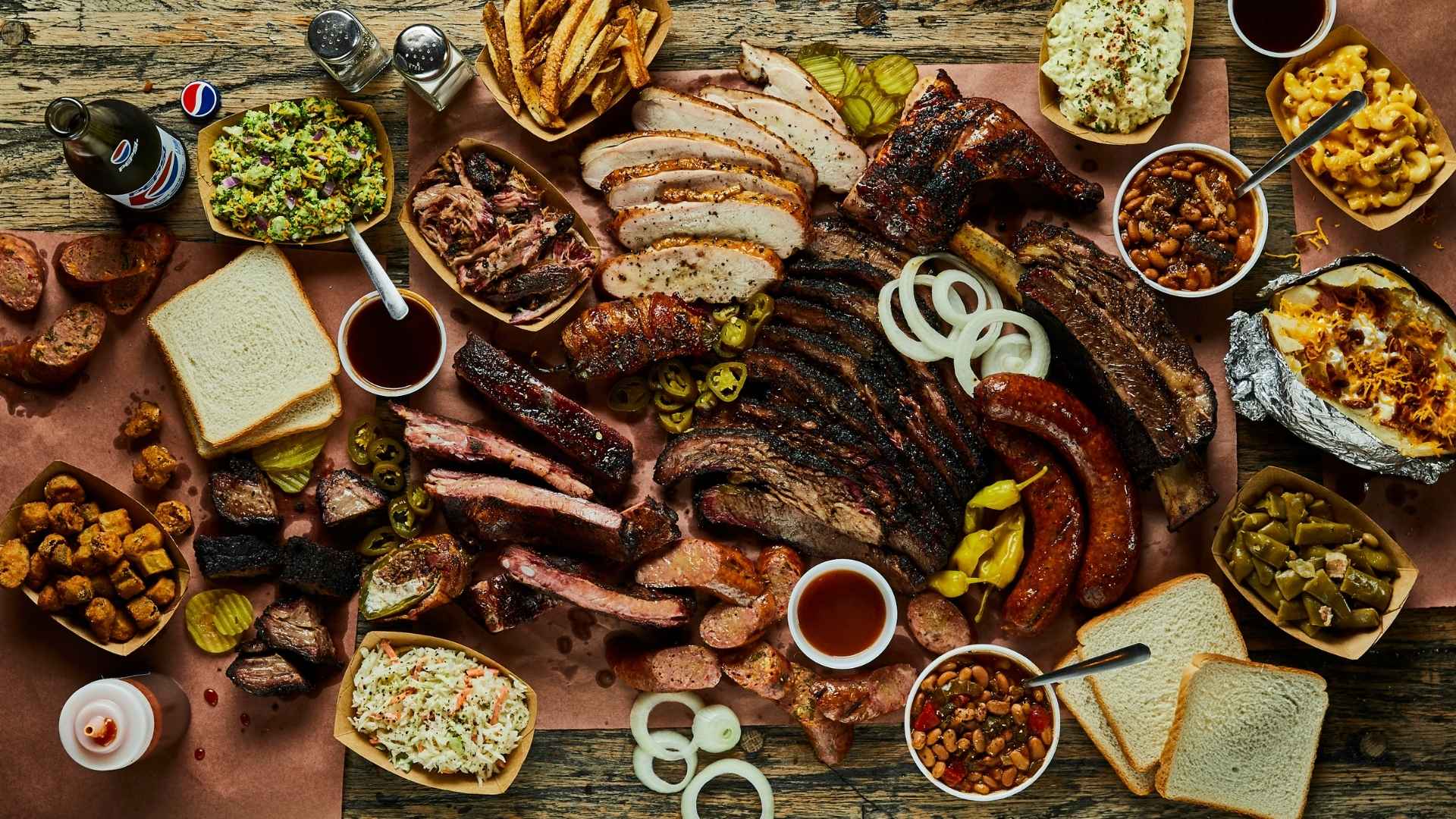 A platter of meats and other foods