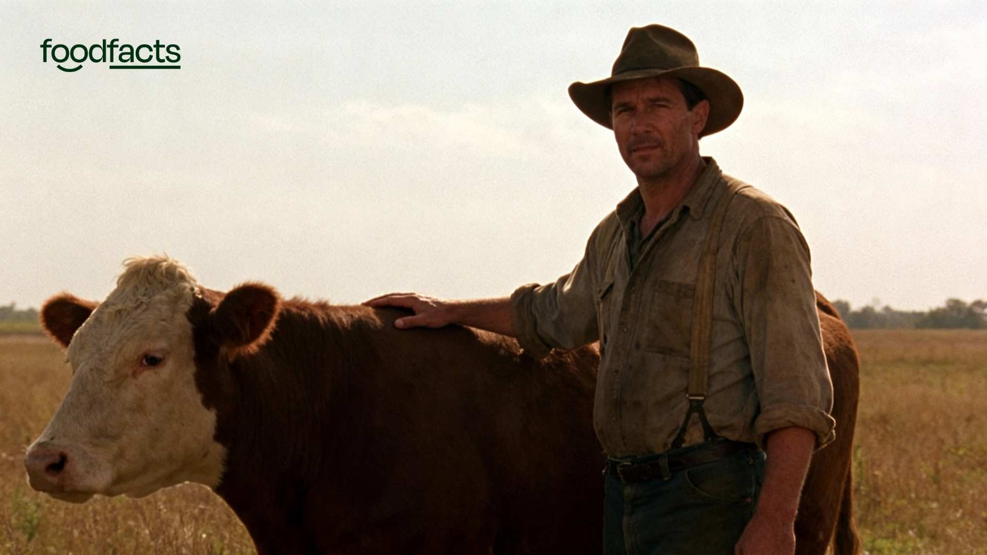 A farmer puts their hand on a cow