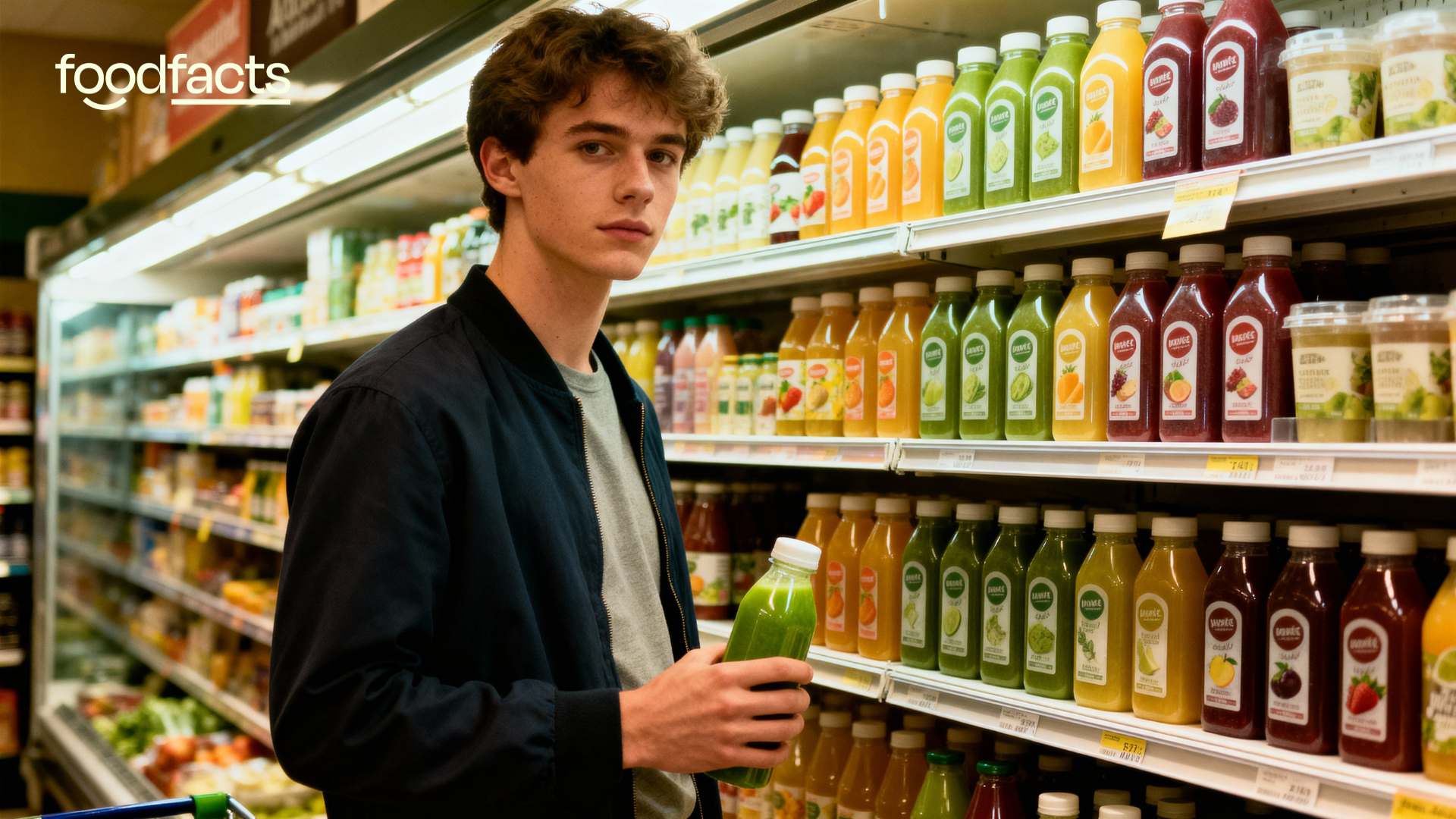 A person prepares a green juice, filled with food that are alkaline. This represents the claims that alkaline foods are beneficial for human health.