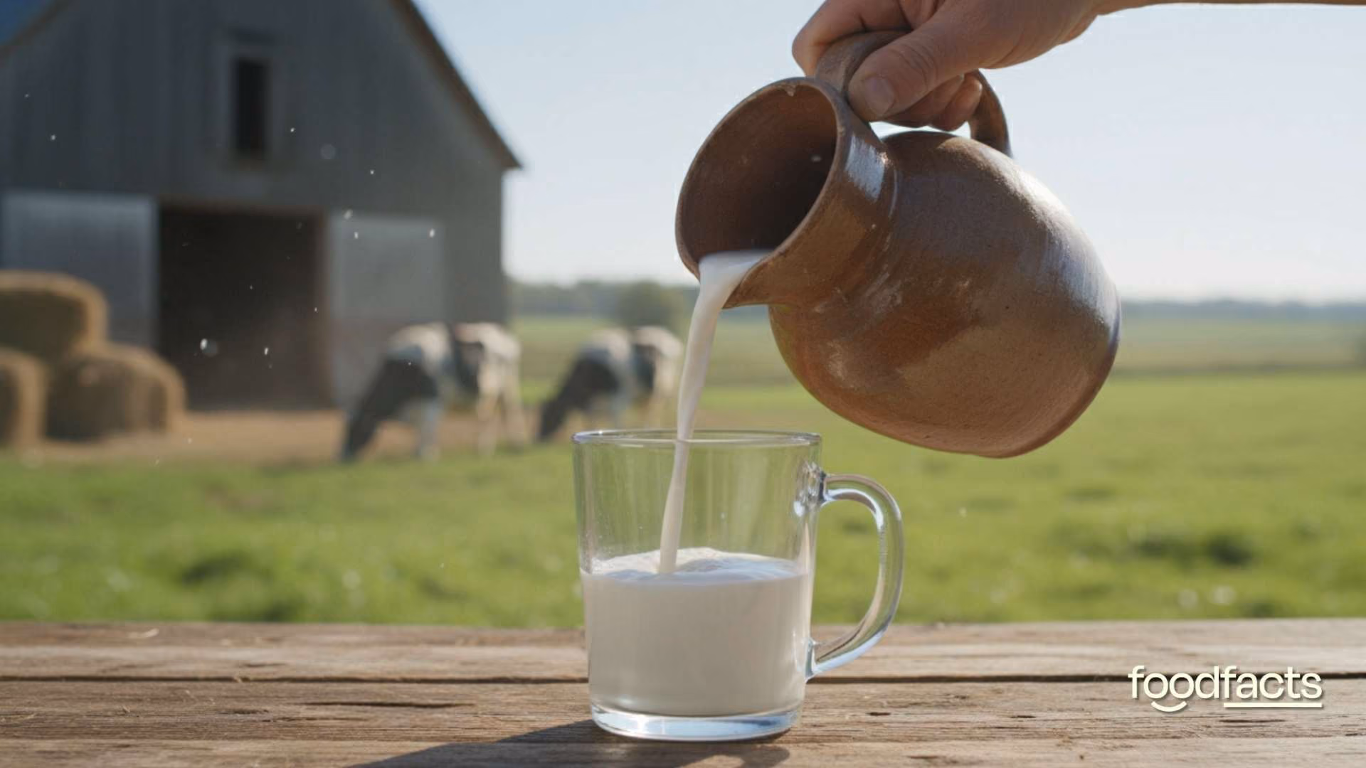 A glass of milk is on a table next to a bowl of salad