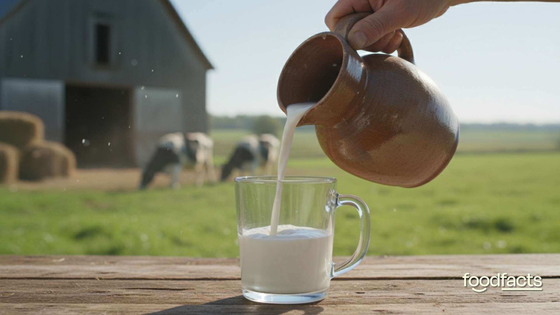 A glass of milk is on a table next to a bowl of salad
