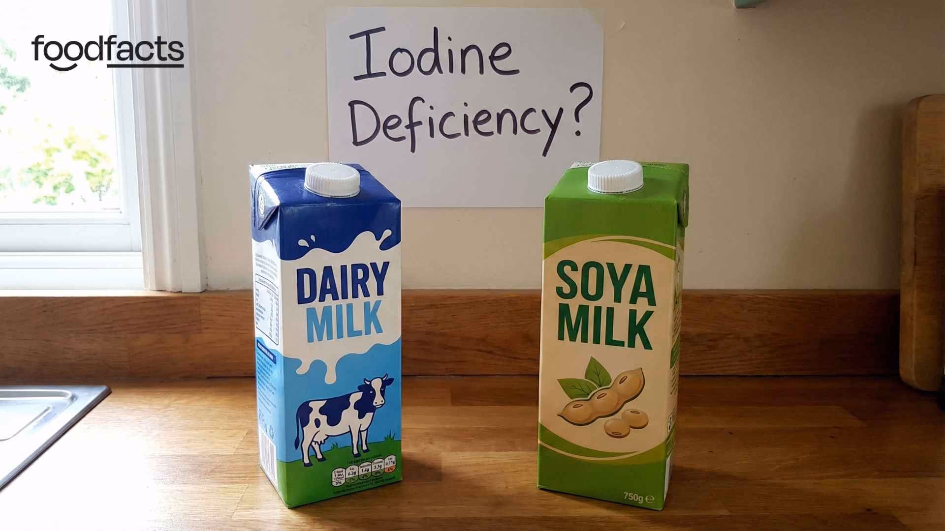 A person places drops of iodine into a glass of milk