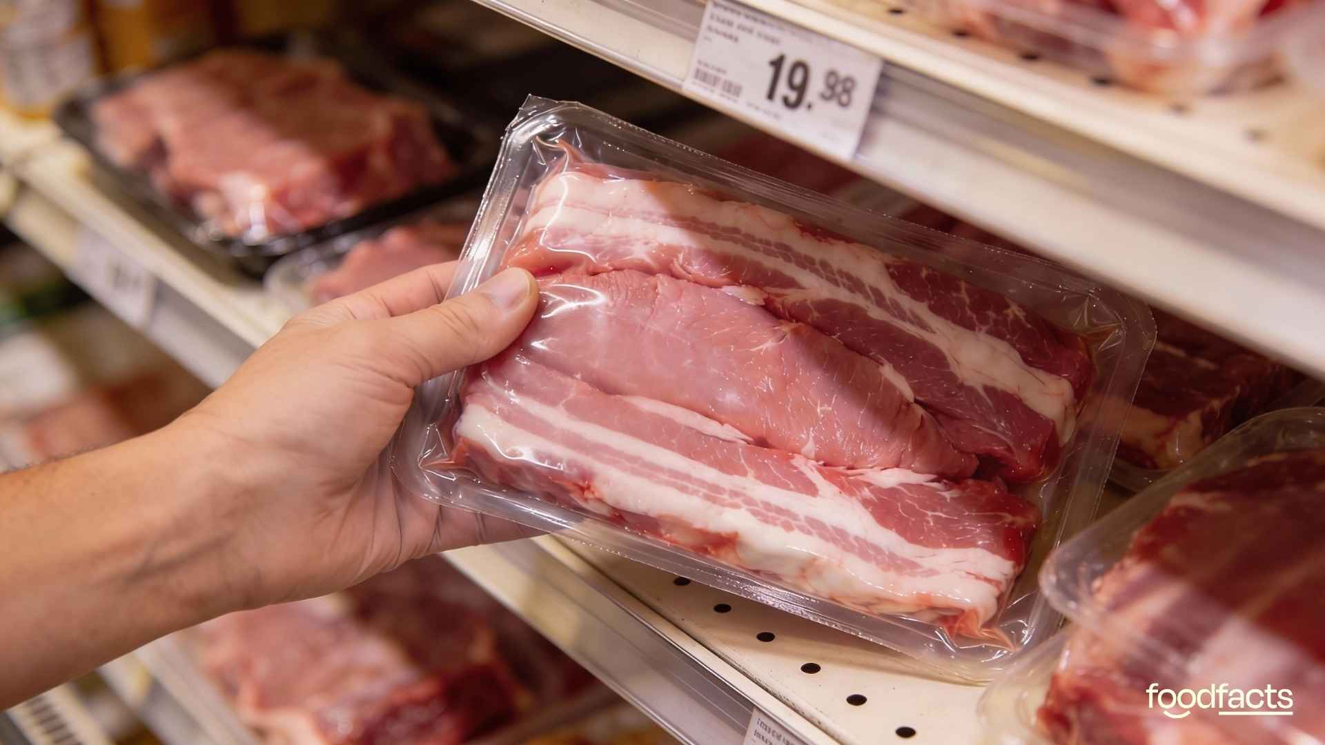 A person holds a plate of porkchops and lentils