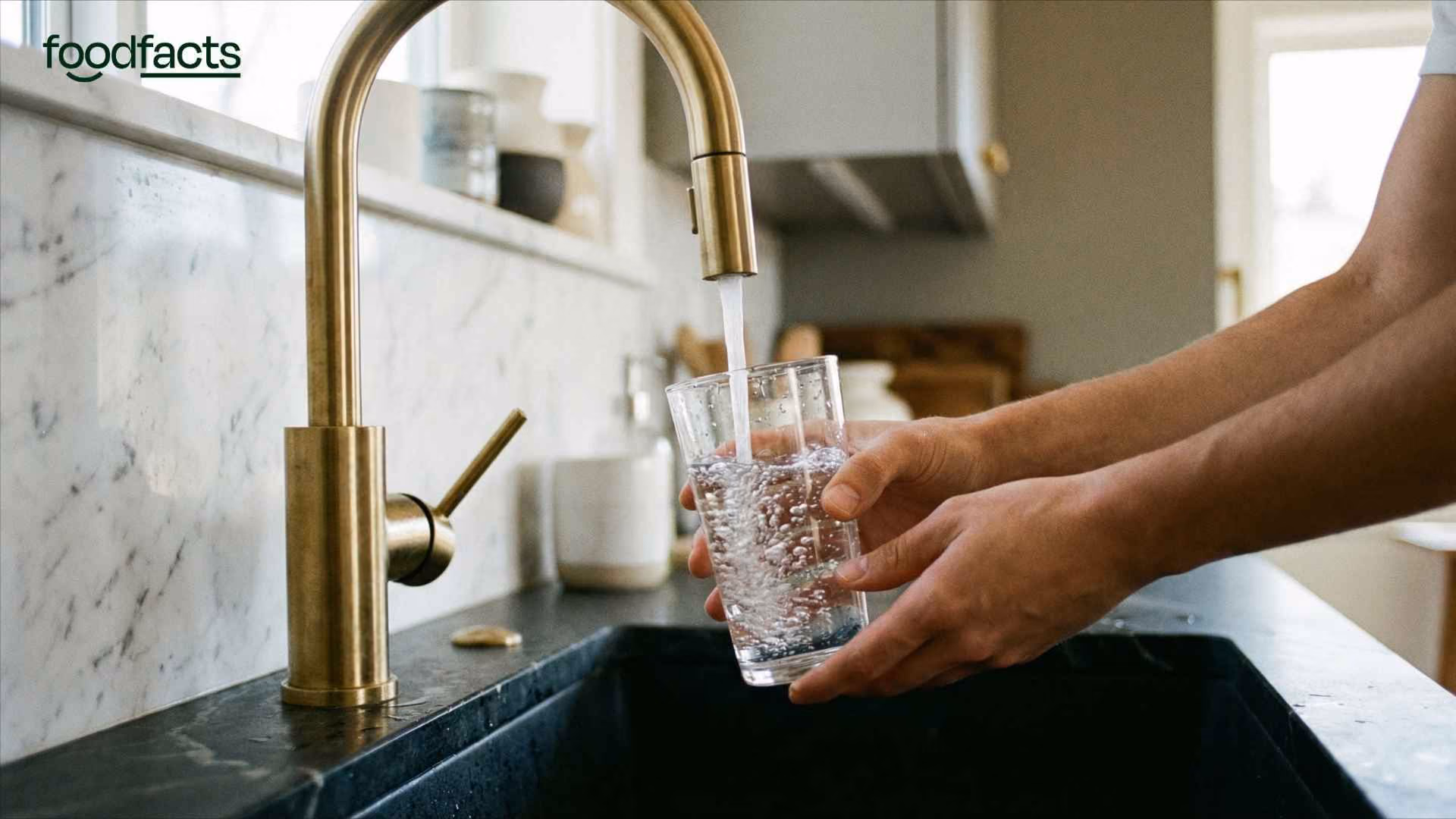 A person pours out a glass of water down the drain