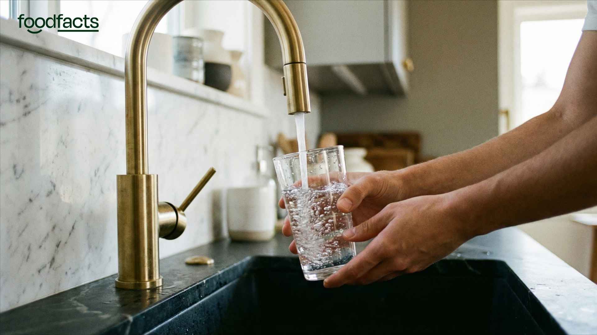 A person pours out a glass of water down the drain