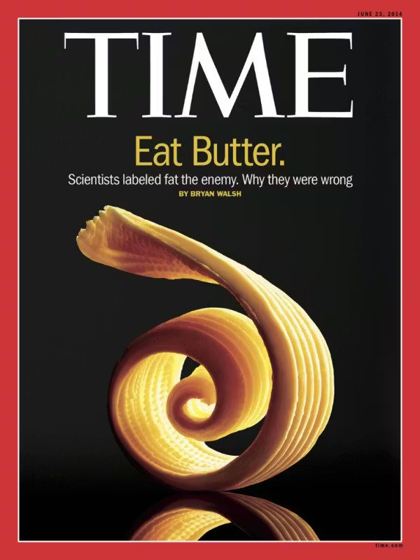 Time Magazine cover telling readers to eat butter