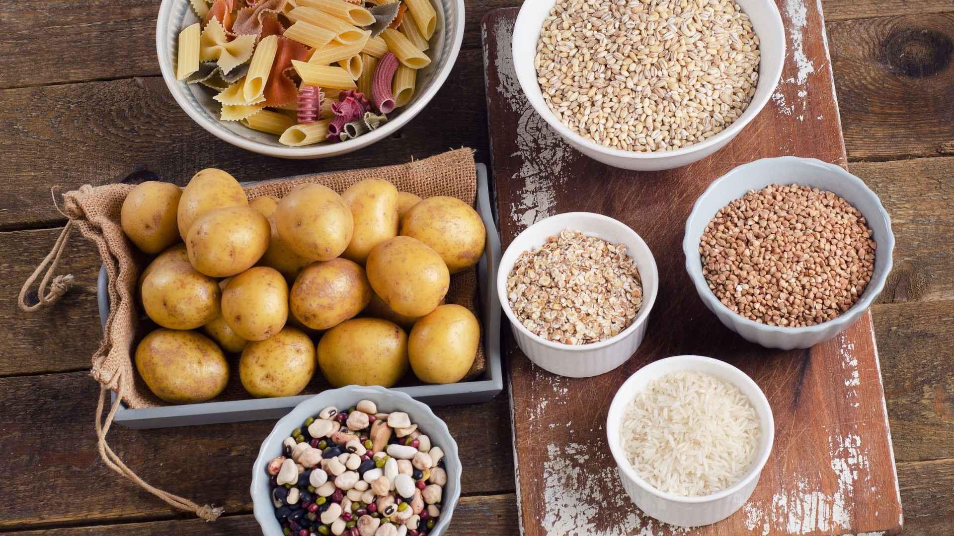 A range of carby foods