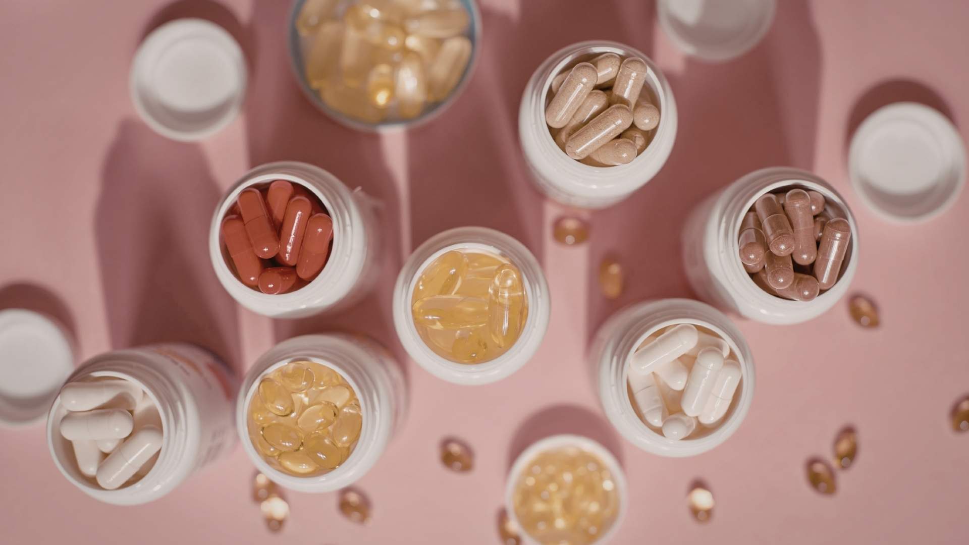 Various supplements on a table