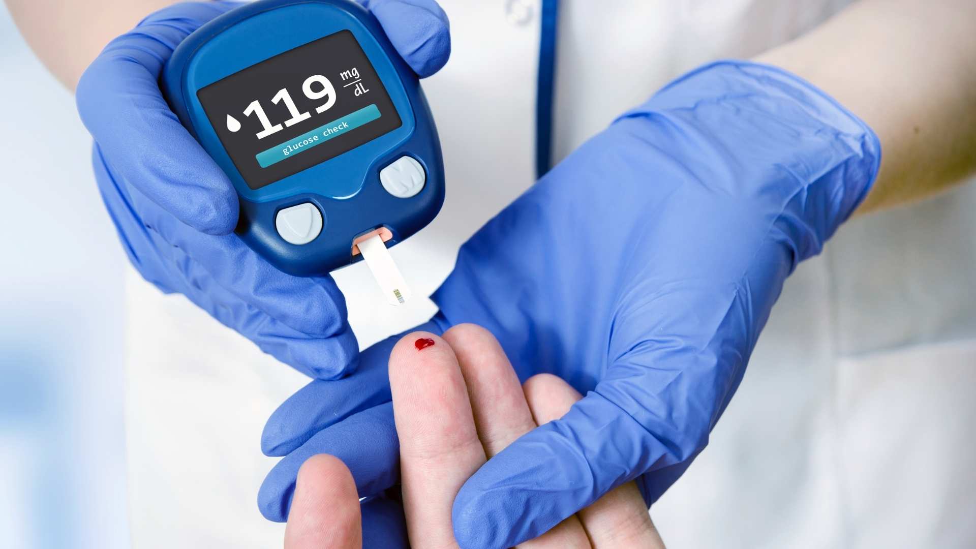 Someone monitors their blood glucose levels