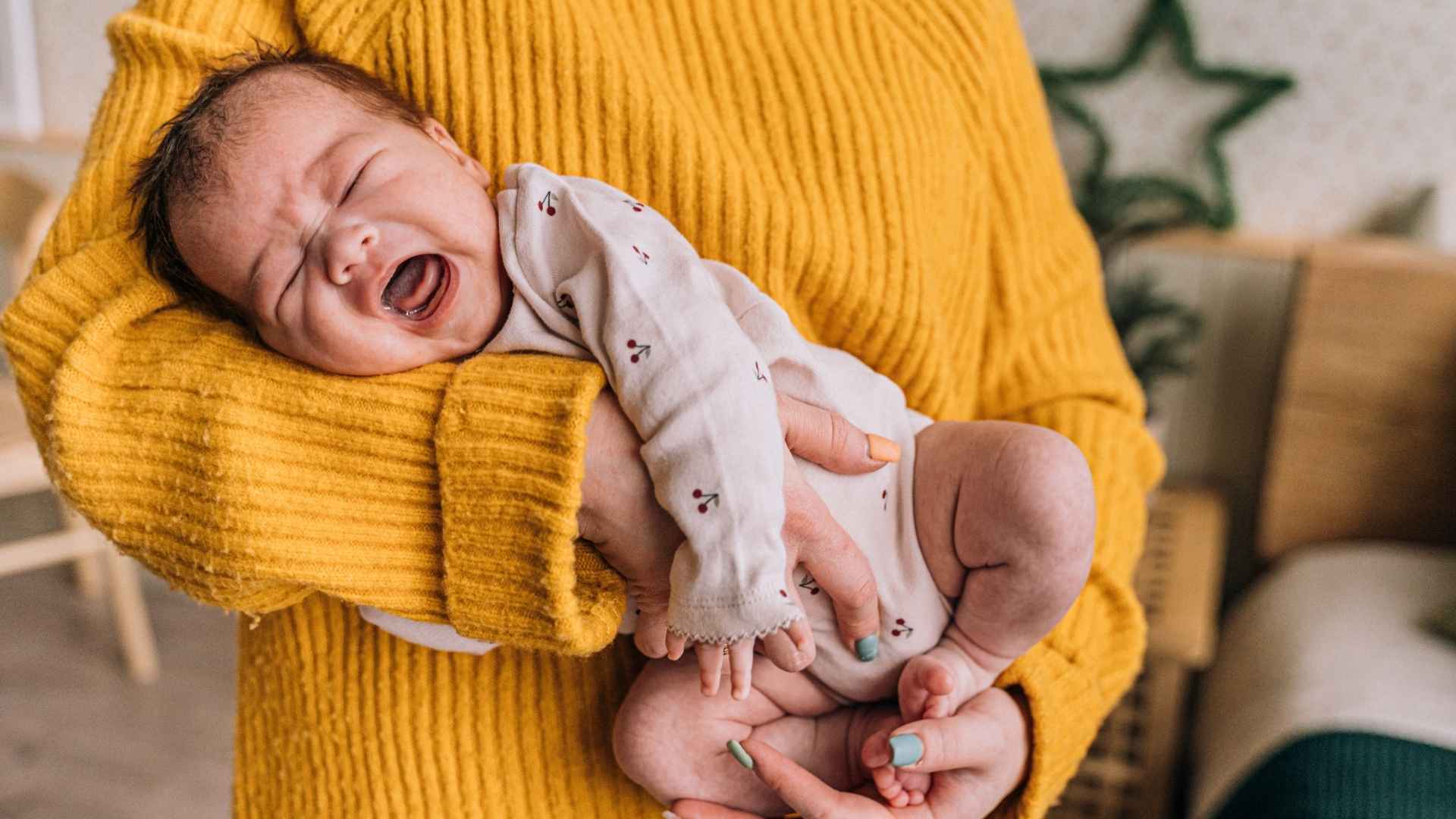 A baby cries due to constipation