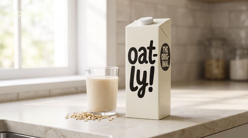 Illustration of an Oatly oat drink carton