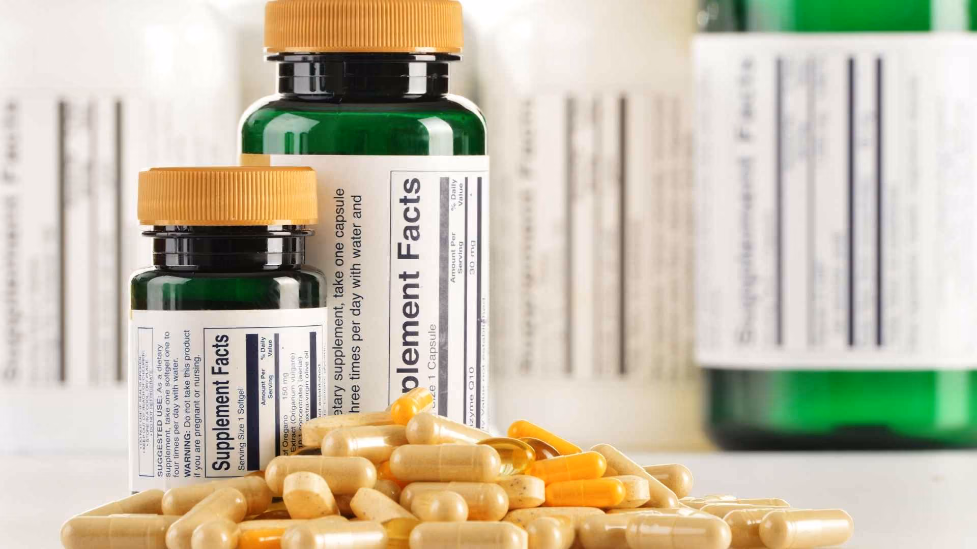 A bottle of supplements