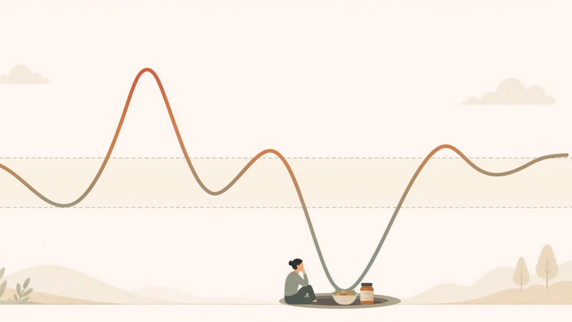 A health chart fluctuates