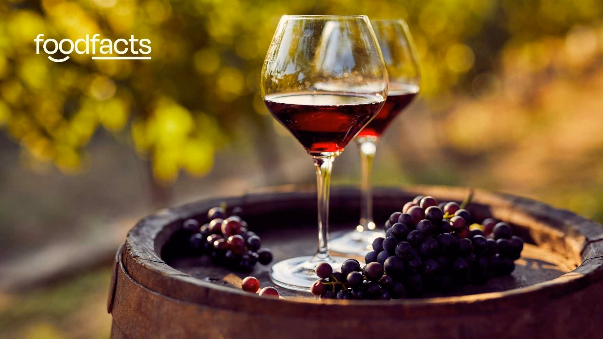 two glasses of red wine with grapes