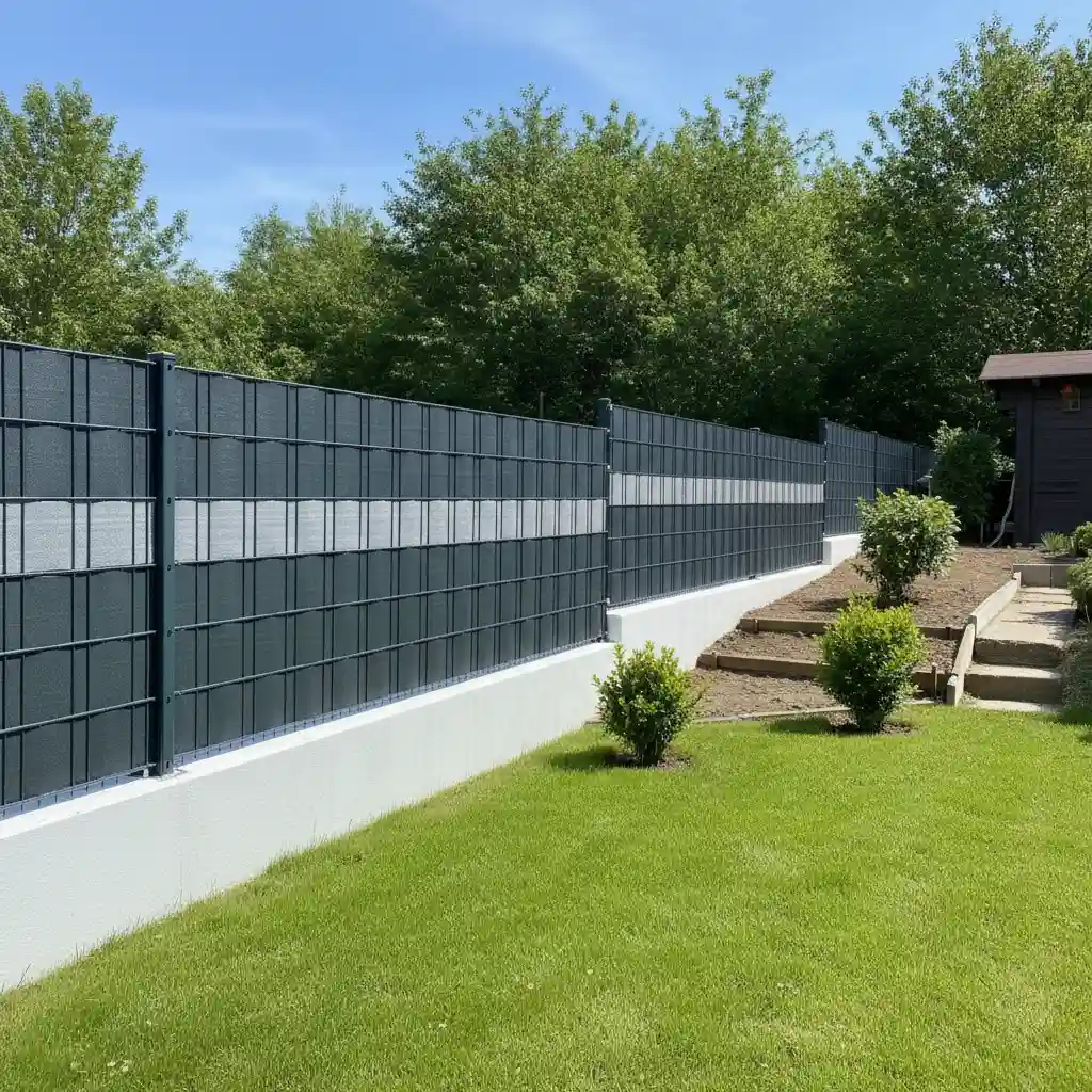 Sichtschutzzaun aus Doppelstabmatten im Privatgarten – Montage inkl.