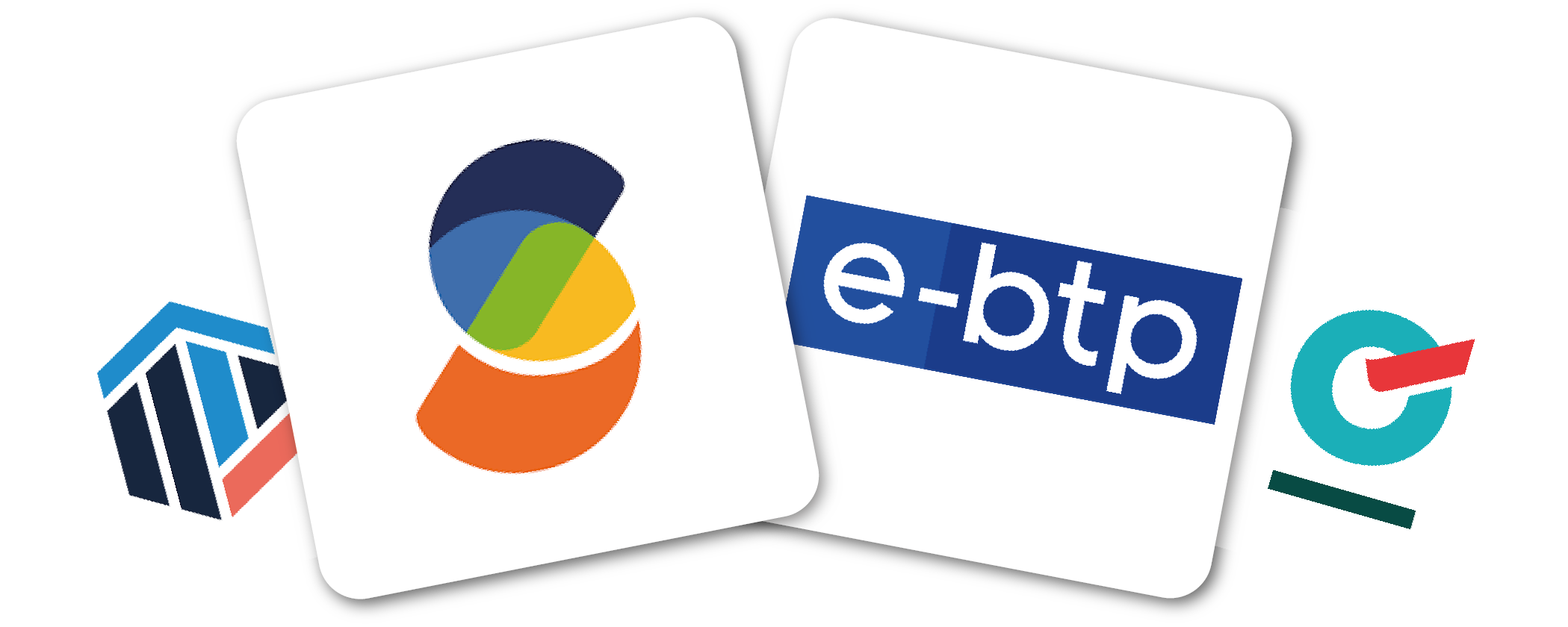 Logos de partenaires kelvin°, dont e-BTP.