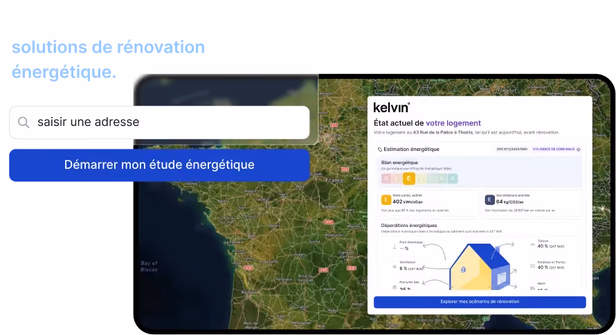 Interface du simulateur de projet kelvin°.
