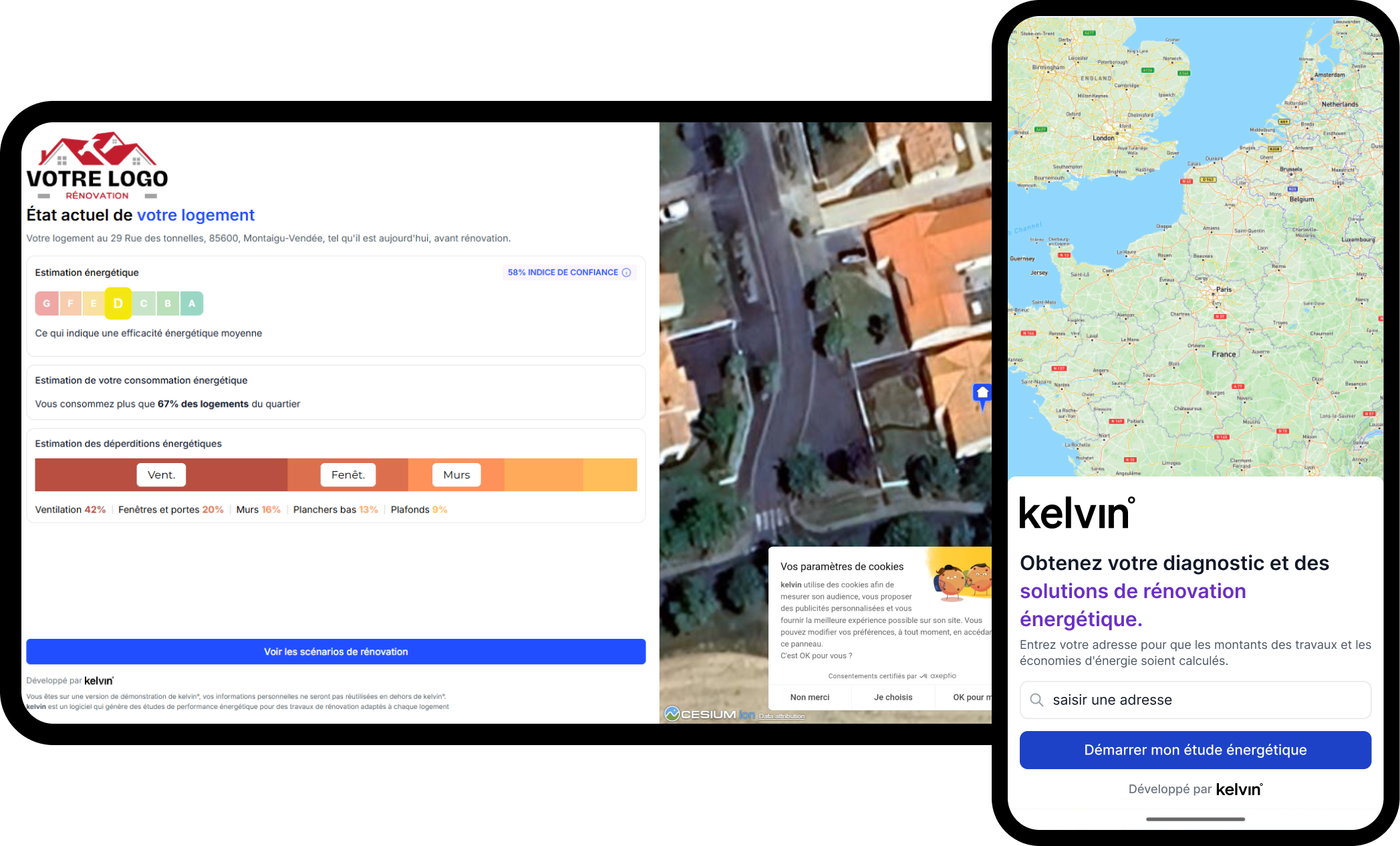 Interface de simulation de projet kelvin°.