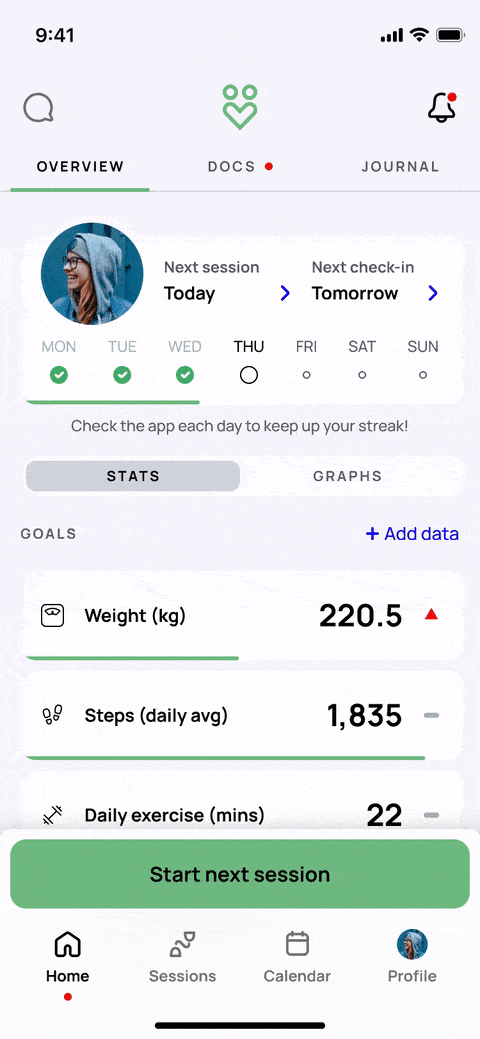 An iPhone screen depicting a key feature of the solution.