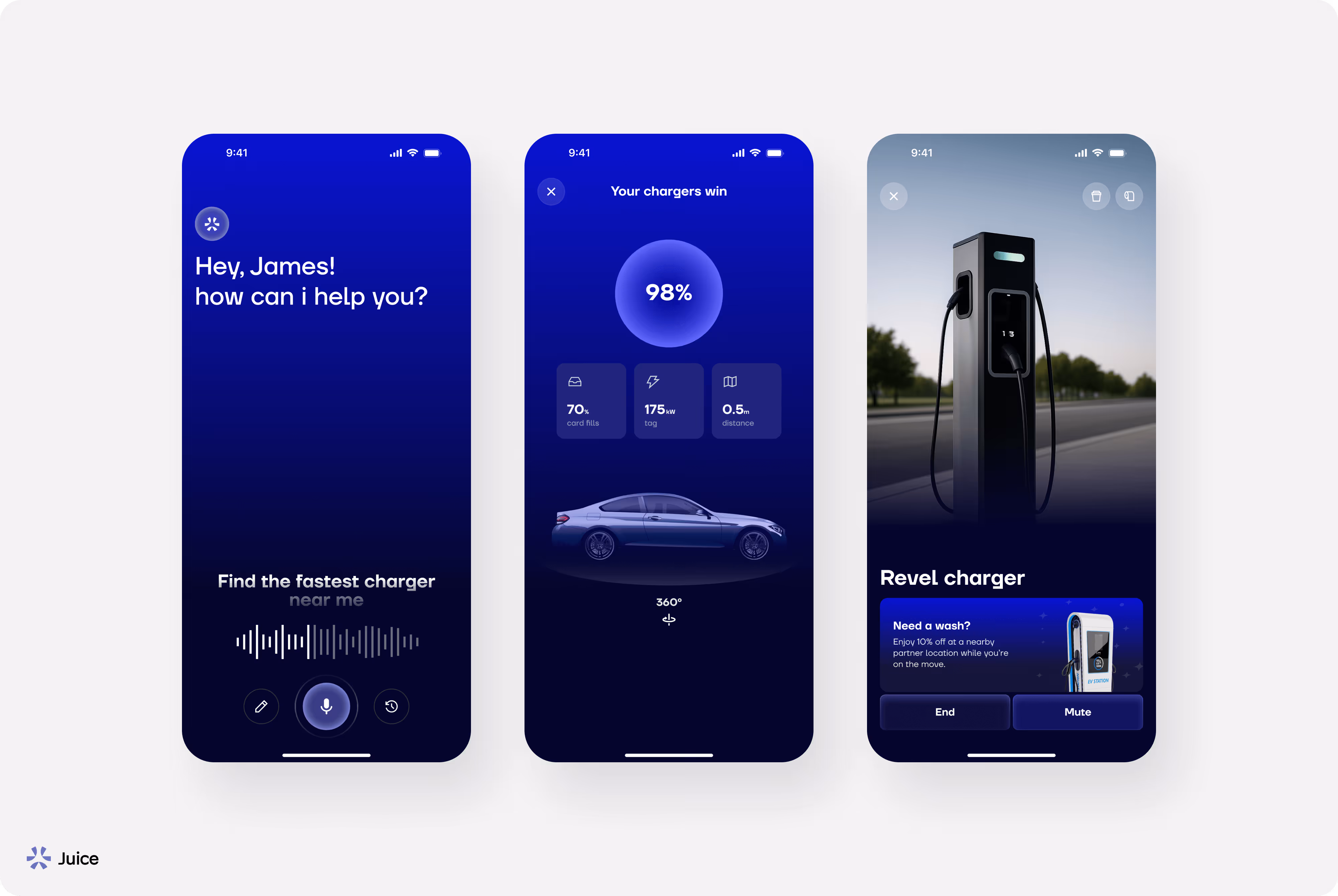 ev charging assistant mobile app ui designed by wavespace saas design agency