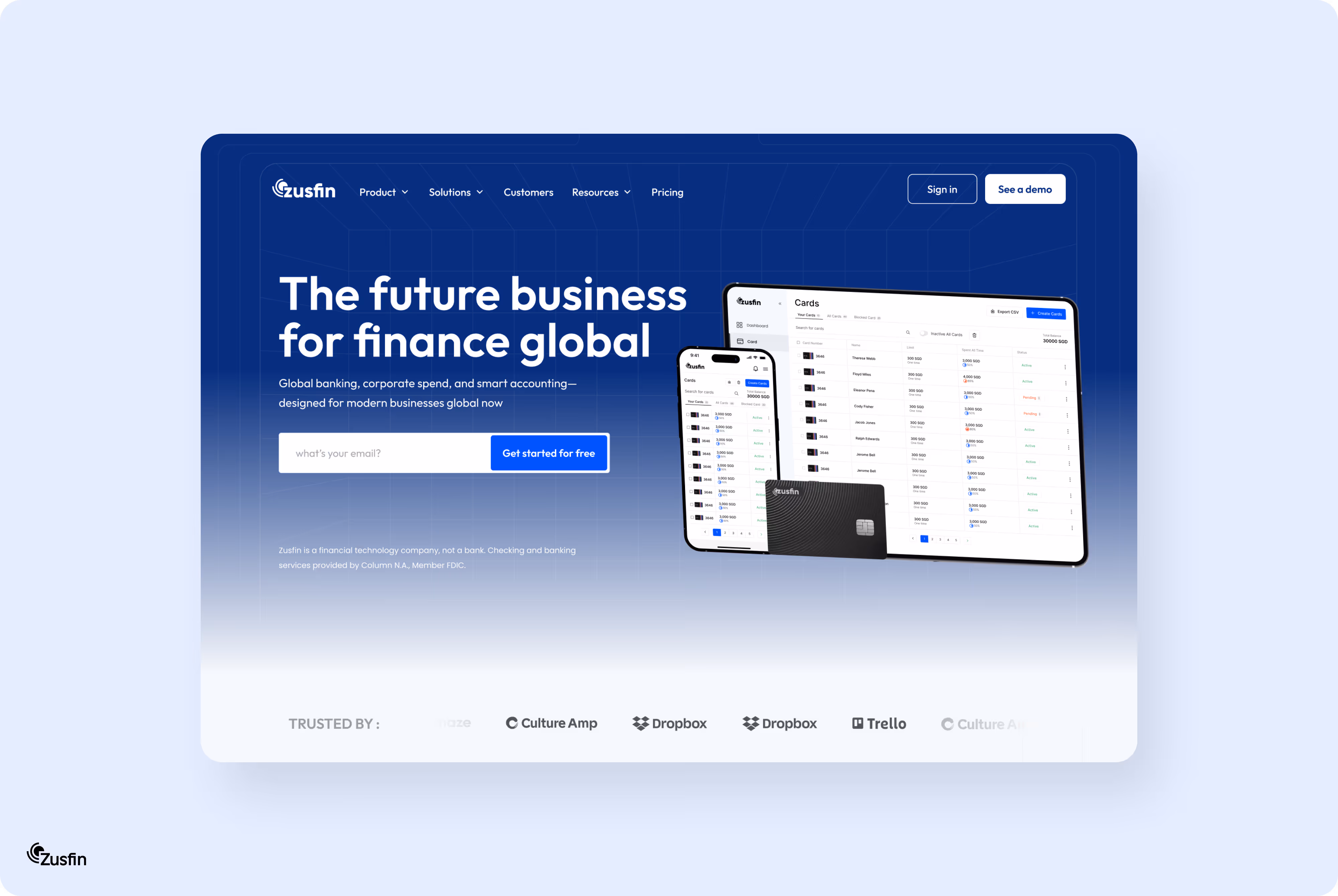 finance saas landing page designed by wavespace ux research agency