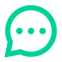 Green chat bubble icon with three white dots inside indicating a message or typing.