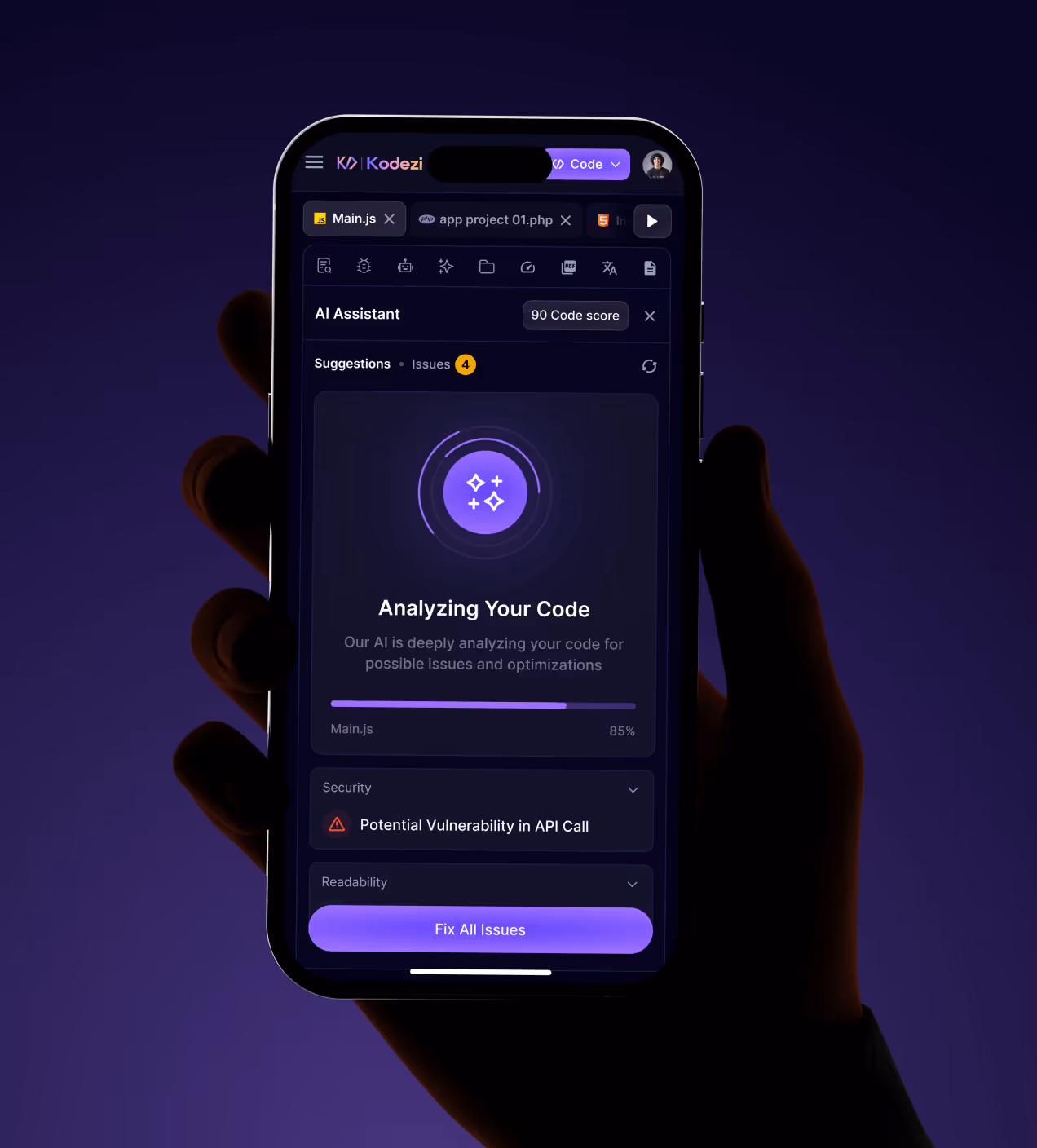 ai saas mobile design