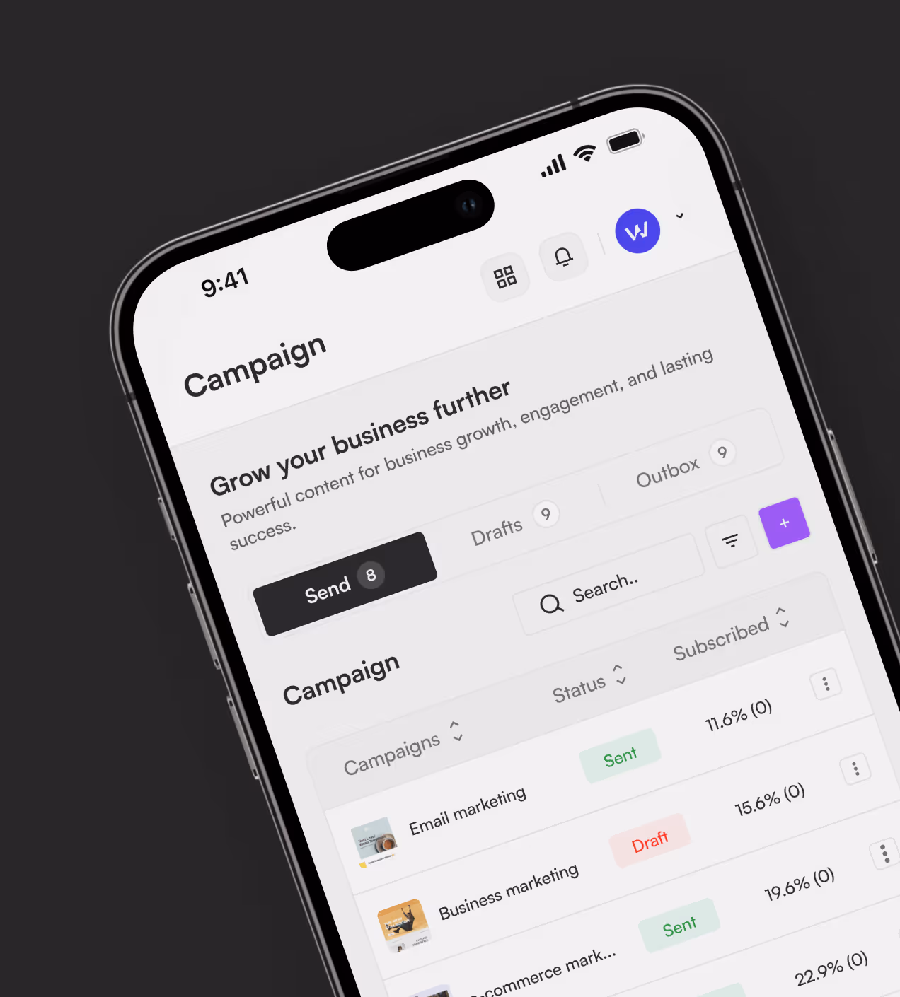 clean dashboard interface