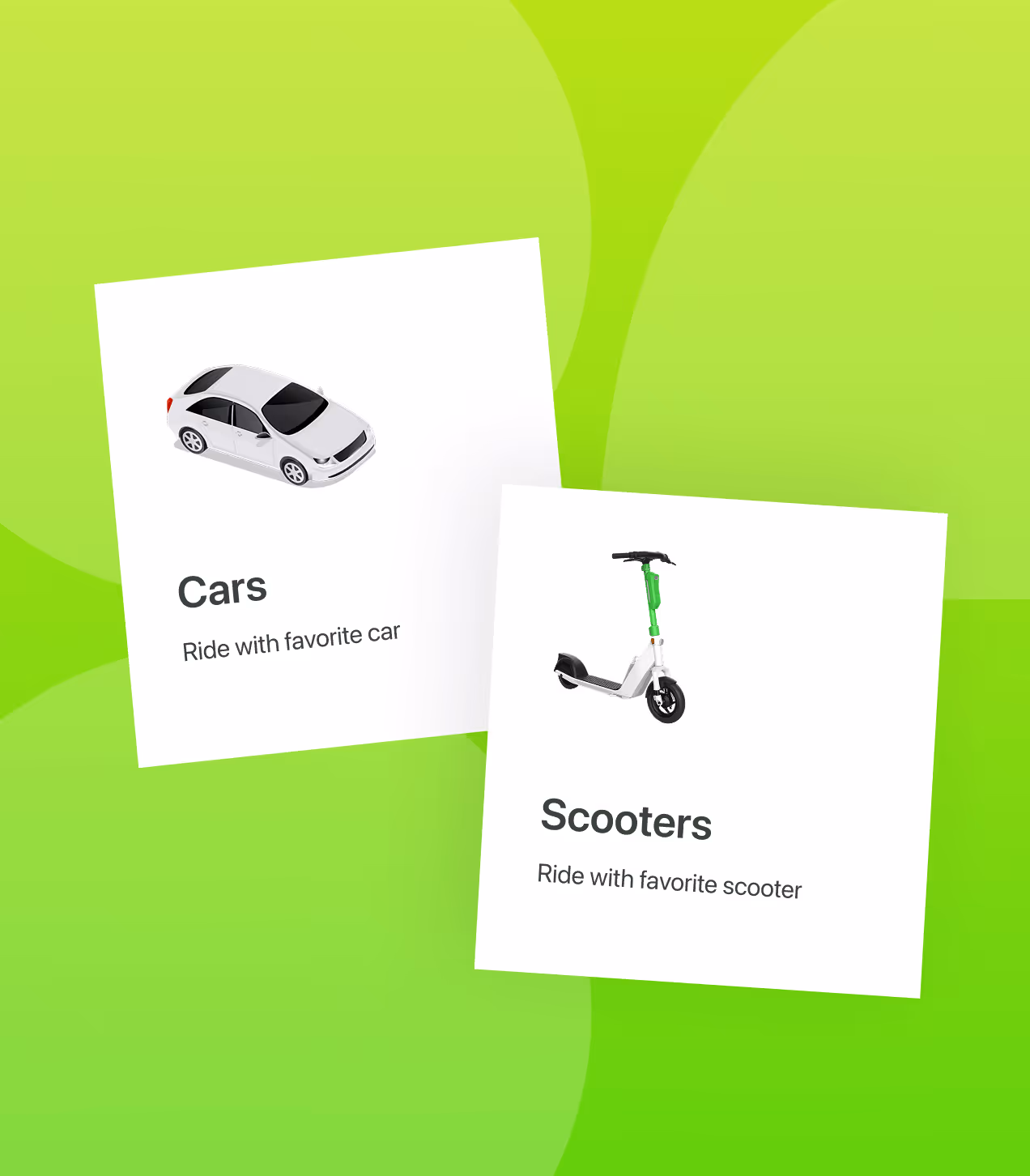 car scooter rental mobile screen