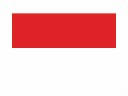 Flag of Indonesia with two horizontal bands, red on top and white on bottom.