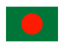 Flag of Bangladesh with a red circle centered on a green rectangular field.