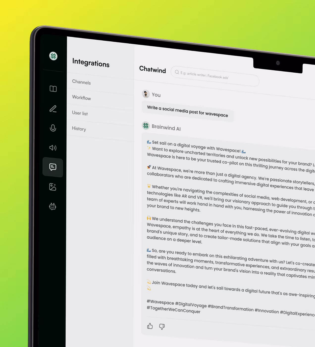 saas ai dashboard design