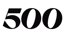 Gray number 500 in italic font on white background.