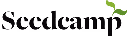 Seedcamp logo with two green sprout leaves growing from the letter 'p'.