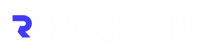 Recruitly company logo with stylized letter R.
