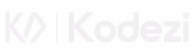 Kodezi company logo with stylized K and angle bracket design.