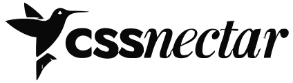 CSS Nectar logo with stylized hummingbird and text in black saying Cssnectar.