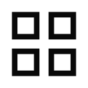 Four black squares arranged in a 2x2 grid on a white background.