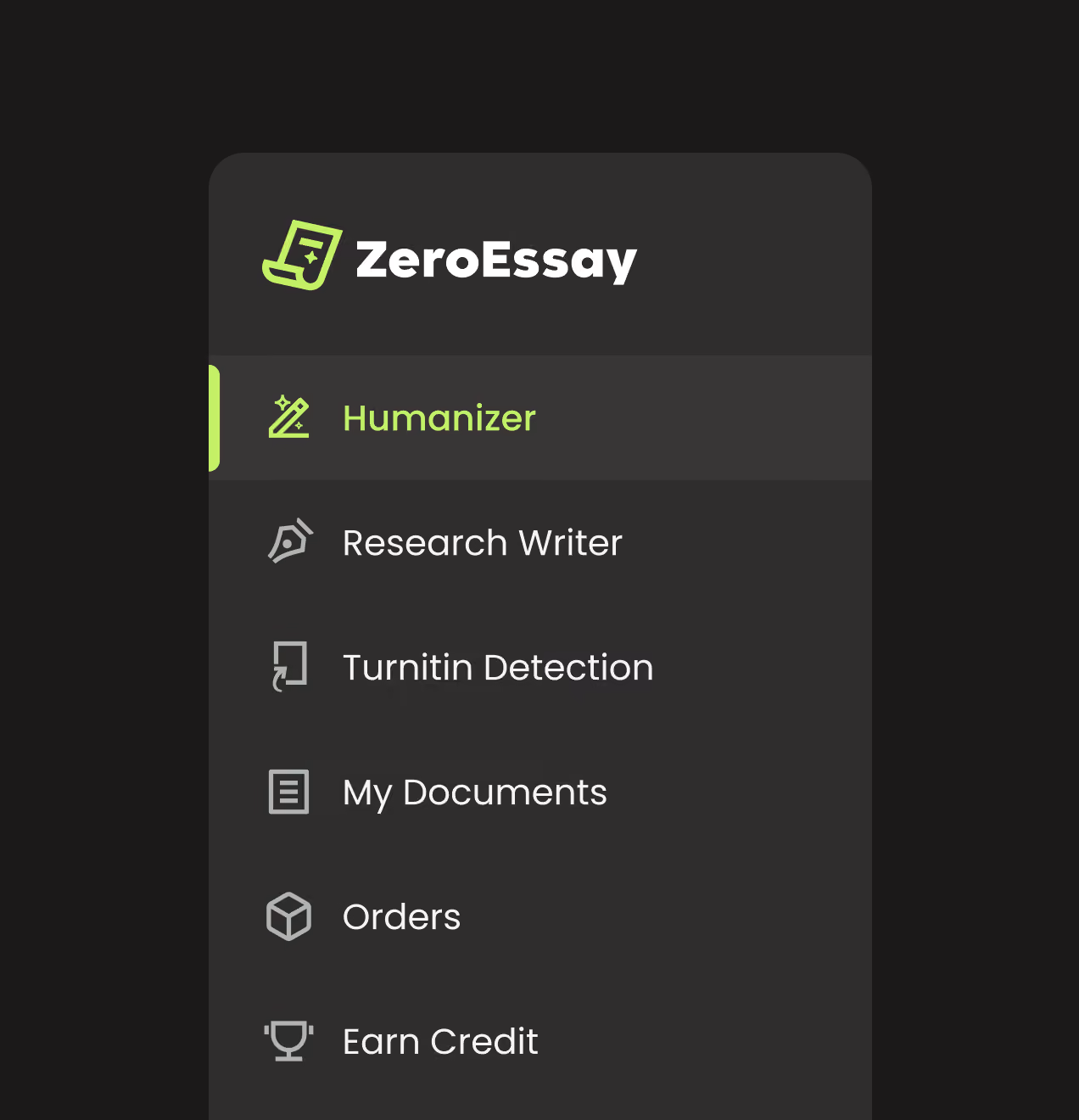 zeroessay-app-navigation-ui-design