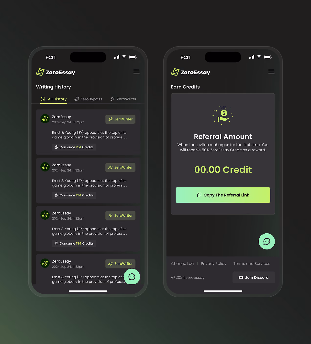 zeroessay-mobile-app-history-referral-ui