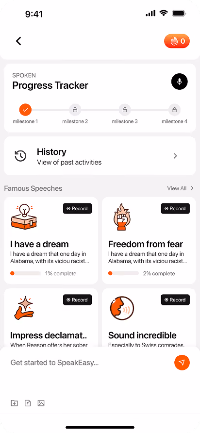 Fitness progress tracker AI chat app UI/UX design